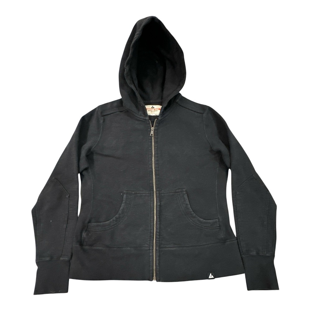 American Giant Men Black Full Zip Hoodie Sz L(Fits Medium)Regular NO Drawstring*